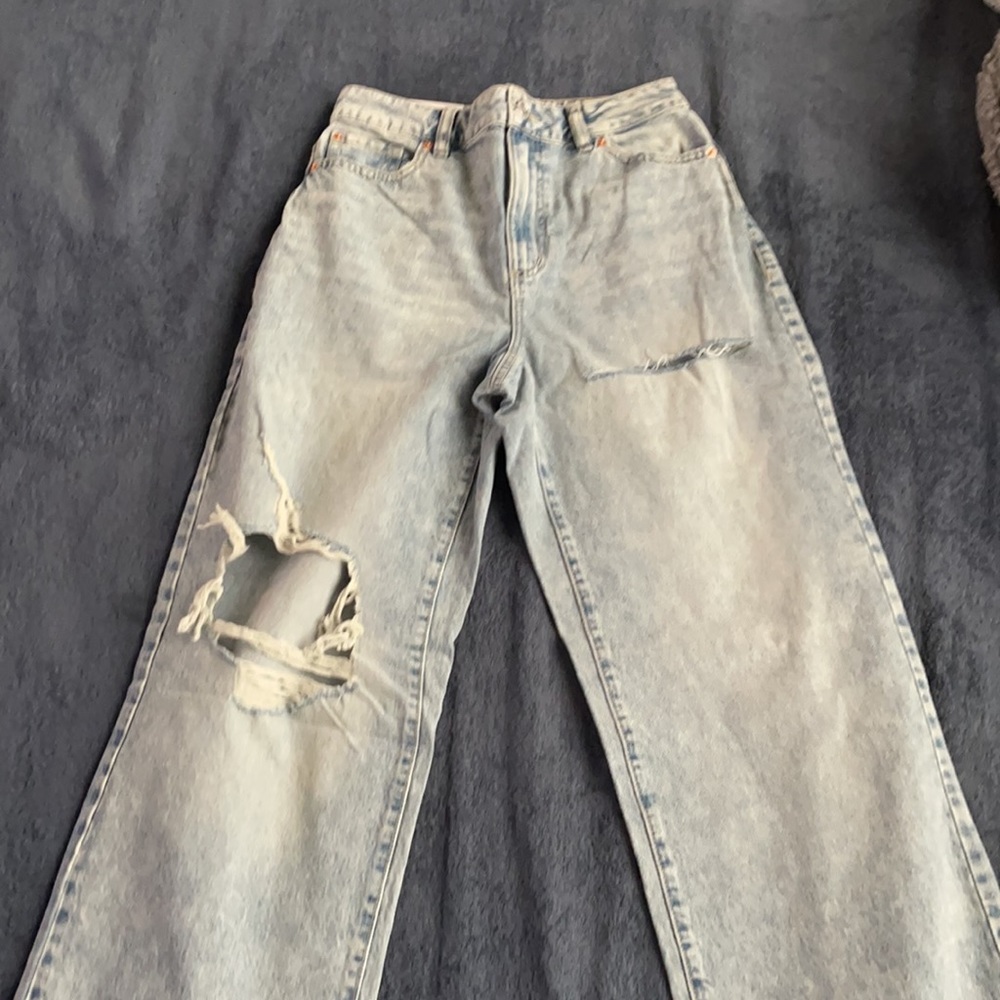 Wide Leg Light Blue Ripped Jeans from Garage